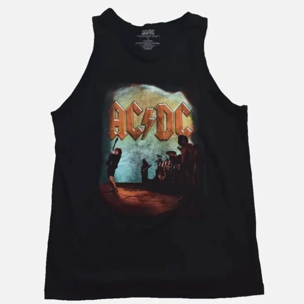 AC/DC Black Retro Graphic Mens Size S Tank Top Shirt - Picture 1 of 5